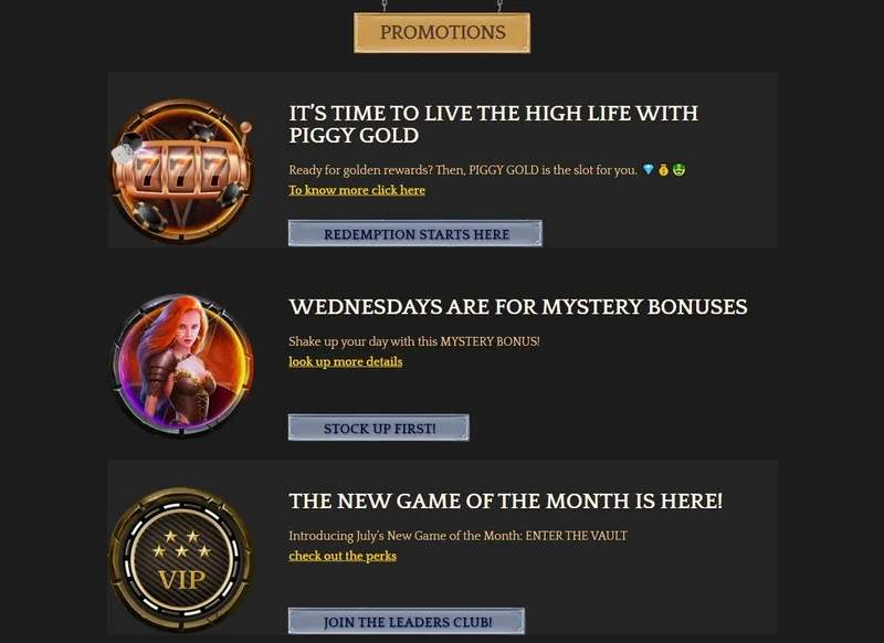 All Bronze Casino bonuses and promotions