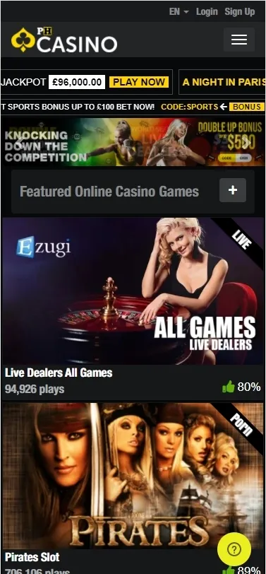 PH Casino mobile version