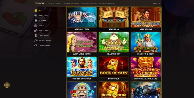 Popular Games and Slots at Triumph Casino