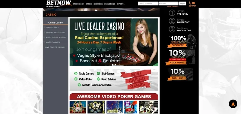 Popular Games and Slots at BetNow Casino