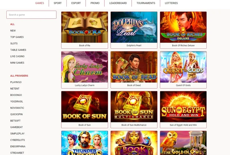 Popular games and slots at Agent NoWager Casino