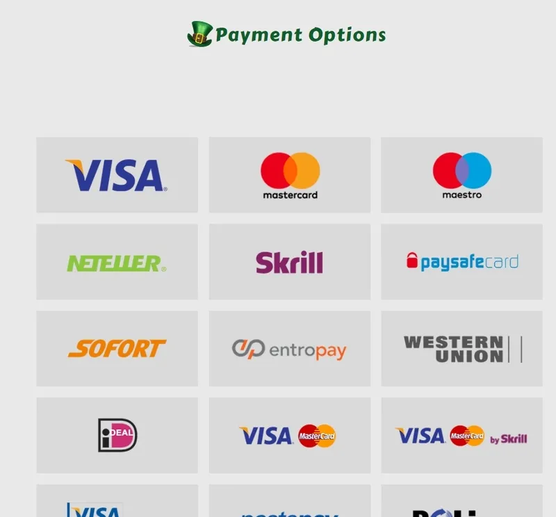 Available methods of payment at All Wings Casino