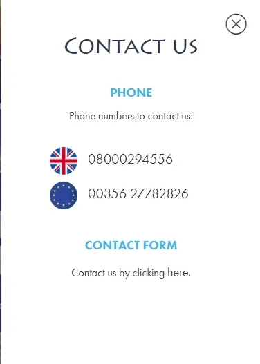 Contact support at Gods Casino